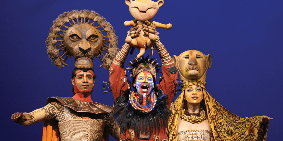 Actors in the Lion King play